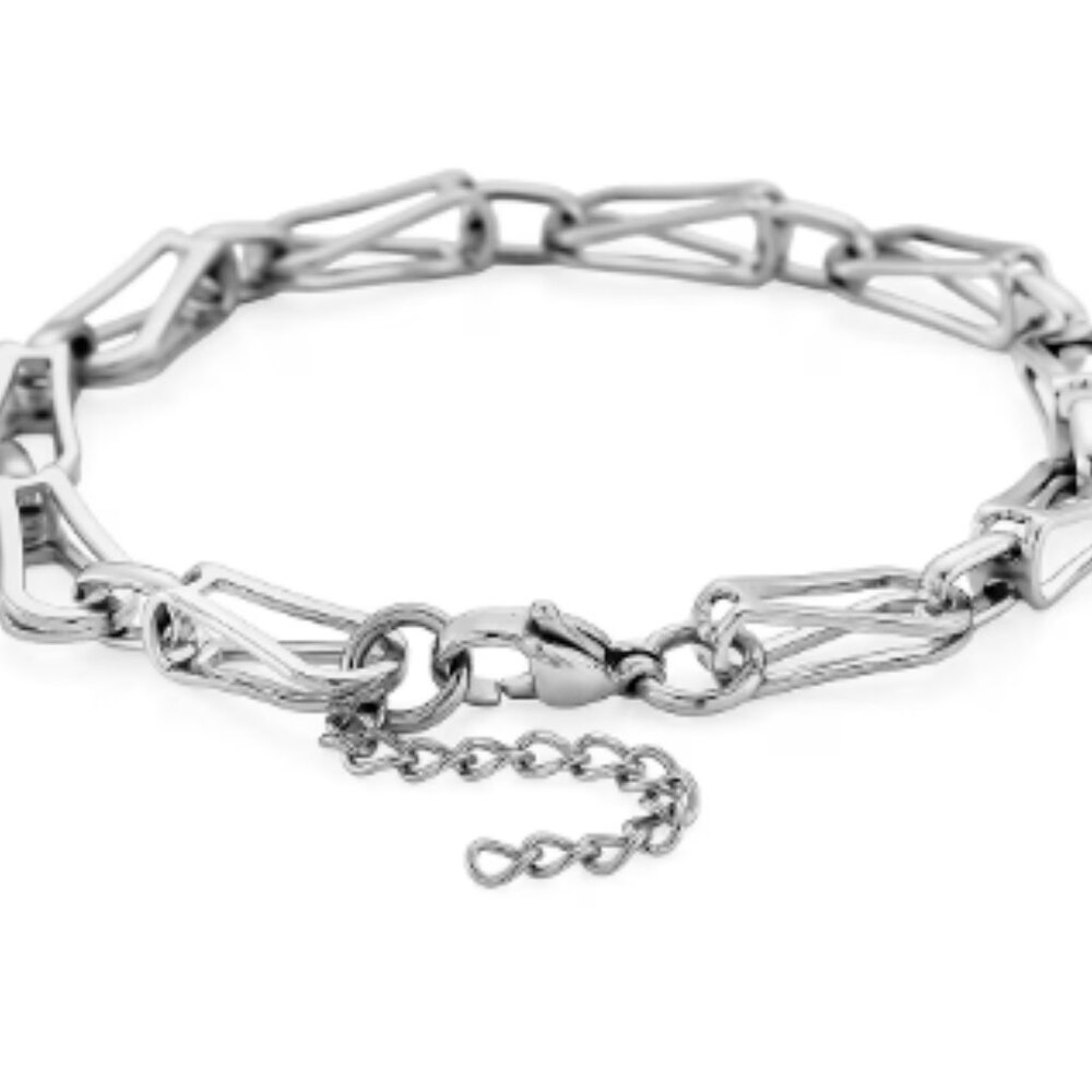 Interlocking Chain Bracelet in Stainless Steel - Picture 4 of 4